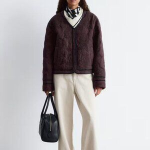 & Other Stories Floral Pattern Quilted Jacket Sz S